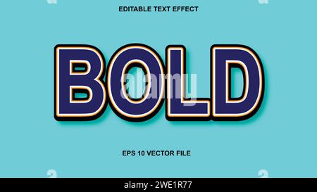 Brand bold 3d style editable text effect. Vector illustration. Stock Vector