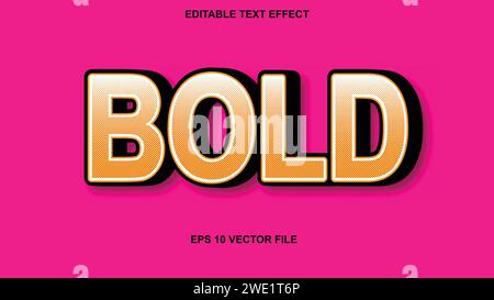 Brand bold 3d style editable text effect. Vector illustration. Stock Vector