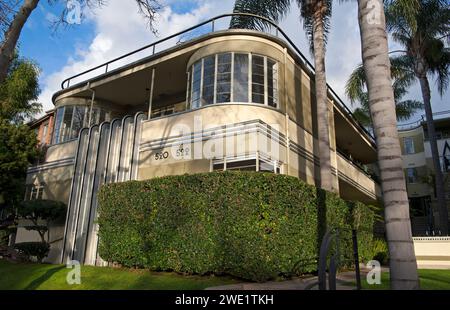 Mauretania, Apartment, historic, building, Art Deco, residential, Rossmore, midtown, Los Angeles, California, USA Stock Photo