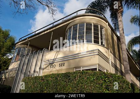 Mauretania, Apartment, historic, building, Art Deco, residential, Rossmore, midtown, Los Angeles, Caifornia, USA Stock Photo