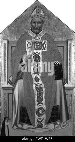 Allegretto Nuzi - Bishop Saint Enthroned Stock Photo