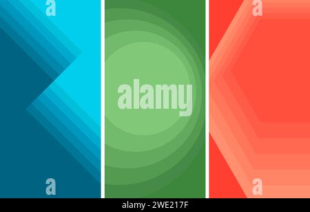 Bright minimal geometric abstract vertical banners. Vector graphic design Stock Vector