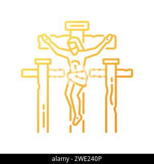 Crucifixion of Jesus gradient linear vector icon Stock Vector