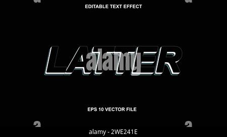 latter 3d editable text effect style. Vector illustration Stock Vector