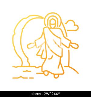 Resurrection of Jesus gradient linear vector icon Stock Vector