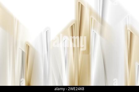 Grey white and golden smooth blurred stripes abstract background. Vector design Stock Vector