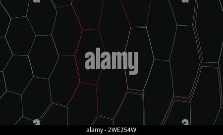 abstract futuristic hexagons on a dark blue background for network connection, computer, and communication technology. vector illustration Stock Vector