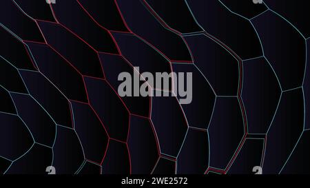 abstract futuristic hexagons on a dark blue background for network connection, computer, and communication technology. vector illustration Stock Vector