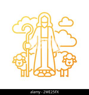 Shepherd gradient linear vector icon Stock Vector
