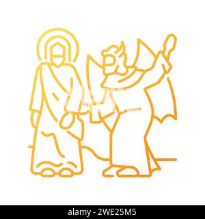 Temptation of Christ gradient linear vector icon Stock Vector