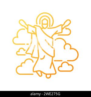 Ascension of Jesus gradient linear vector icon Stock Vector