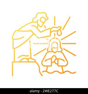 Baptism of Jesus gradient linear vector icon Stock Vector