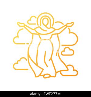 Ascended virgin mary gradient linear vector icon Stock Vector