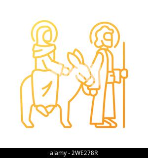 Journey to Bethlehem gradient linear vector icon Stock Vector