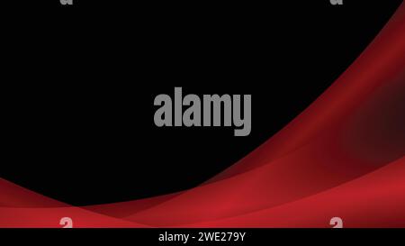 The abstract futuristic red light on a black background. Stock Vector