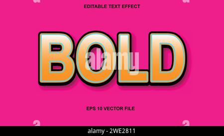 Brand black 3d style editable text effect. Vector illustration Stock Vector
