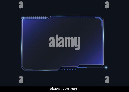 Abstract blue futuristic background of technology sci fi frame design Stock Vector