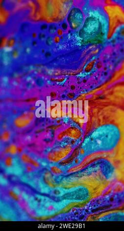 Bubble fluid foam texture glitter oil paint flow Stock Photo - Alamy