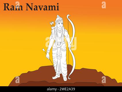 Ram Navami Lord Rama Line Drawing Stock Illustration - Download Image Now - Rama  Navami, Bow and Arrow, Concepts - iStock