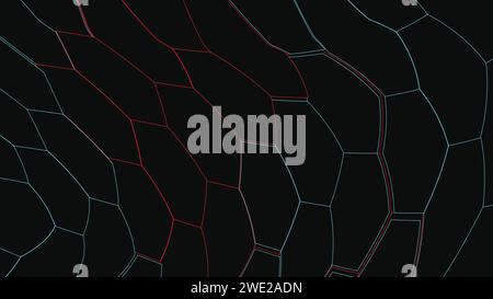 abstract futuristic hexagons on a dark blue background for network connection, computer, and communication technology. vector illustration Stock Vector