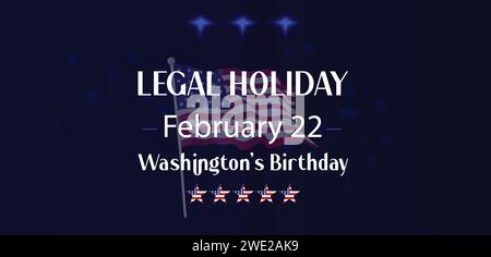 Legal holiday washington's birthday text illustration design Stock Vector