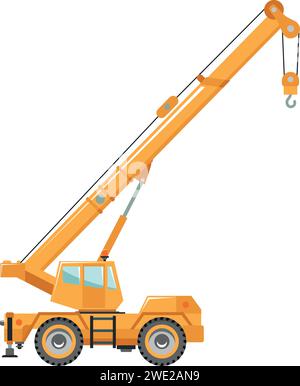 Mobile Crane Icon in Flat Style. Stock Vector