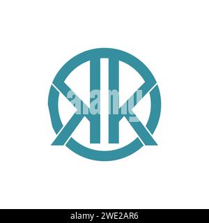 logo illustration vector graphic of double k letter.Alphabet letters monogram logo KK or K inside circle shape Stock Vector