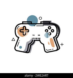Hand drawing art of illustration joystick gamepad isolated Stock Vector