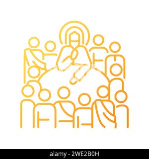 Last Supper gradient linear vector icon Stock Vector