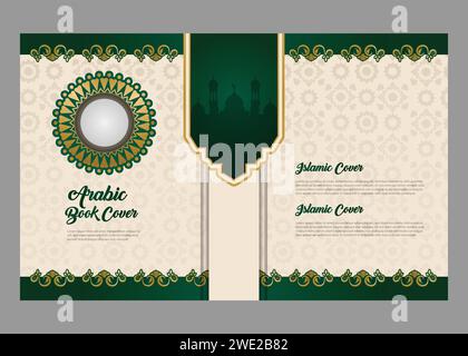Arabic islamic style book cover design background Stock Vector