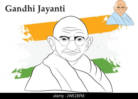 Gandhi drawing Cut Out Stock Images & Pictures - Alamy