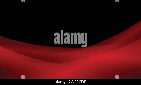 The abstract futuristic red light on a black background. Stock Vector