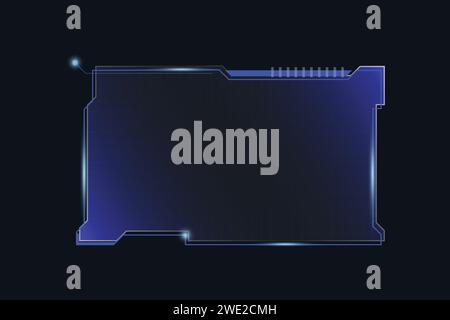 Abstract blue futuristic background of technology sci fi frame concept Stock Vector
