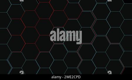 abstract futuristic hexagons on a dark blue background for network connection, computer, and communication technology. vector illustration Stock Vector