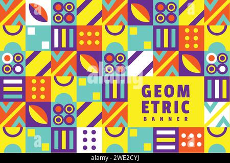 Simple flat design geometric background isolated Stock Vector