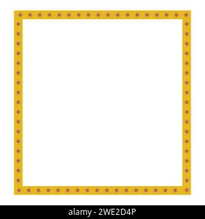 Golden thin rectangular frame on the white background. Perfect design for headline, logo and sale banner etc Stock Vector