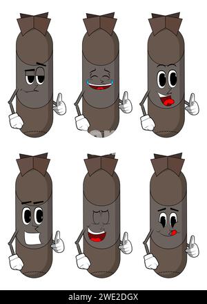 Bomb pointing at the viewer with his hand. Missile, explosive as funny ...