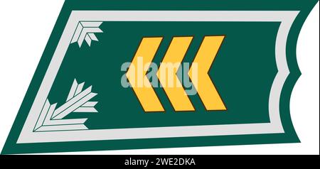 Shoulder pad military insignia  for non-commissioned officers of the Finland army KERSANTTI (SERGEANT) Stock Vector