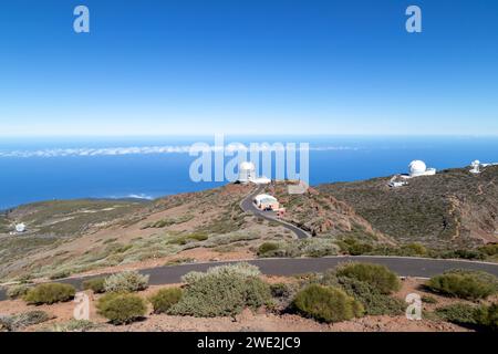 Space telescopes on the mountains on the island of La Palma (Canary Islands, Spain) Stock Photo