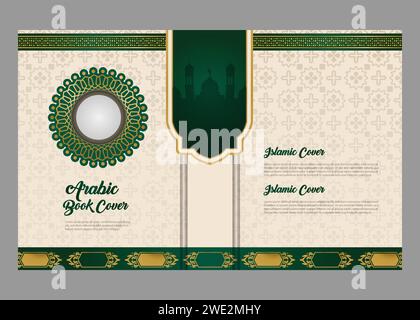 Arabic islamic style book cover design isolated Stock Vector
