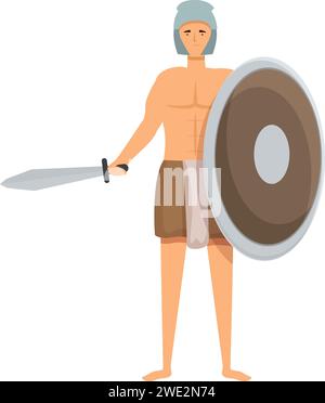 Battle warrior icon cartoon vector. Work stage. Field seat Stock Vector