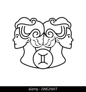 Gemini color concept. Zodiac sign. Astrology and horoscope. Predictions and human character. Element air. Ruler Mercury Stock Vector