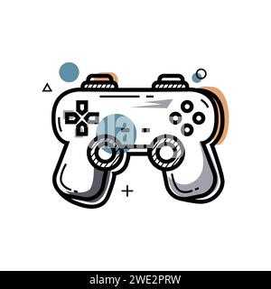 Hand drawing art of illustration joystick gamepad vector Stock Vector