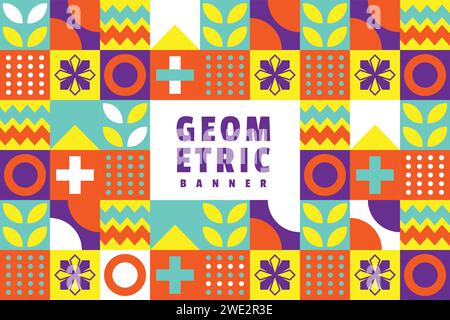 Simple flat design geometric background vector Stock Vector