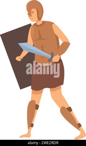 Amphitheater warrior icon cartoon vector. Roman senate. Field classroom Stock Vector