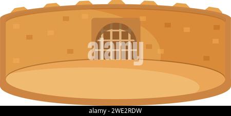 Ancient warrior cage icon cartoon vector. Sport work flag. Senate coliseum Stock Vector