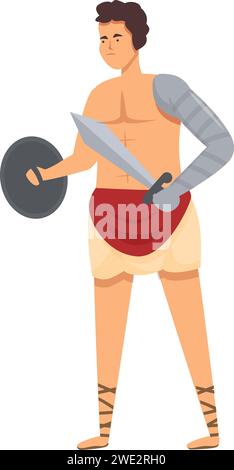 Ancient warrior icon cartoon vector. Hall battle temple. Rome old senate Stock Vector