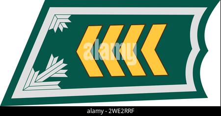 Shoulder pad military insignia  for non-commissioned officers of the Finland army YLIKERSANTTI (STAFF SERGEANT) Stock Vector