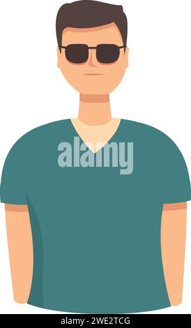 Blind young man icon cartoon vector. Tactile health. Partly tactile Stock Vector