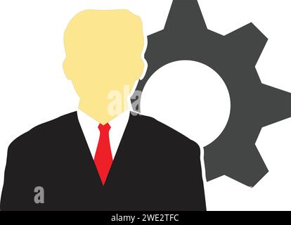 Admin and maintenance sign, admin sign, maintenance icon, user icon, People gear, user account icon Stock Vector